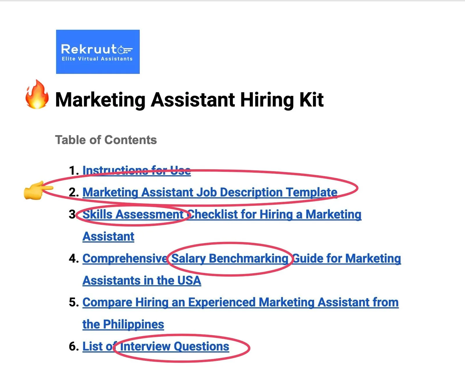 Preview a portion of our comprehensive job description template